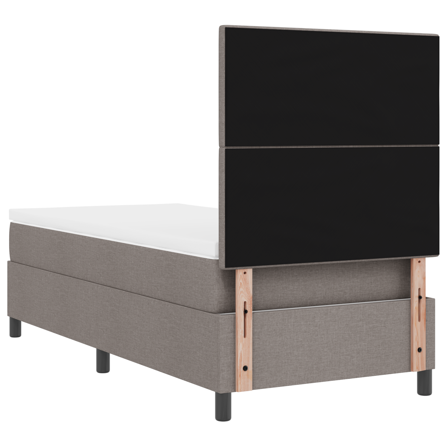 Box Spring Seng Med Madras Gråbrun 100 X 200 Cm Stof
