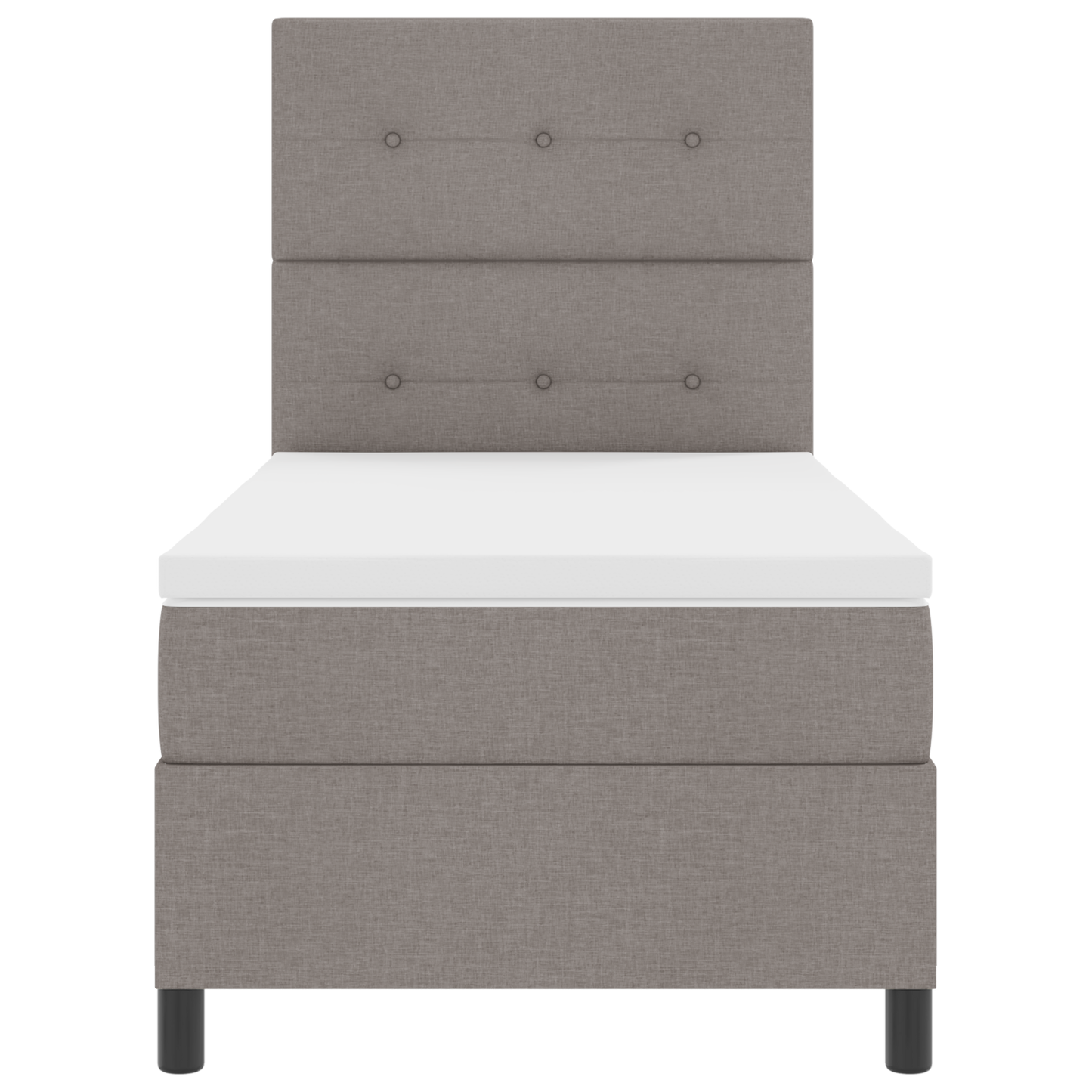Box Spring Seng Med Madras Gråbrun 100 X 200 Cm Stof