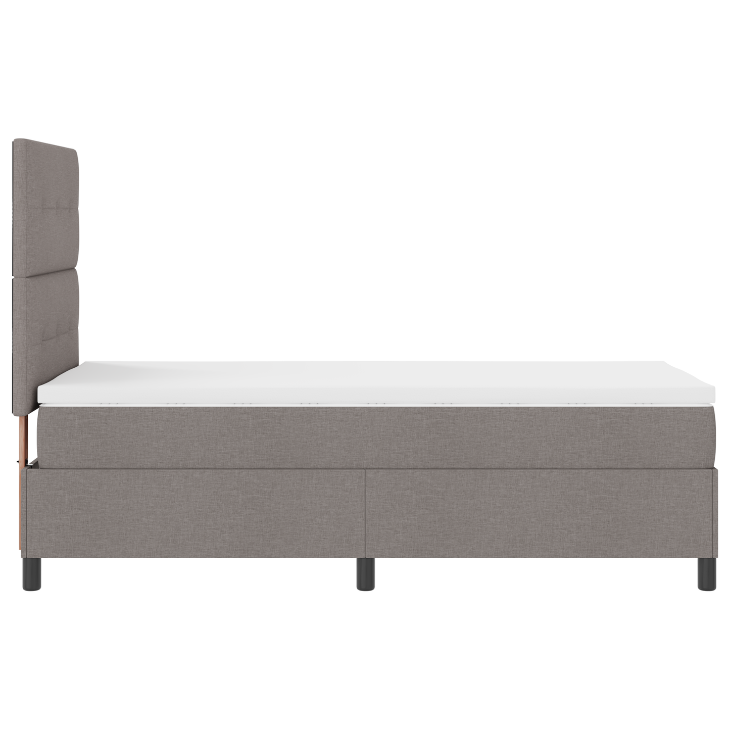 Box Spring Seng Med Madras Gråbrun 100 X 200 Cm Stof