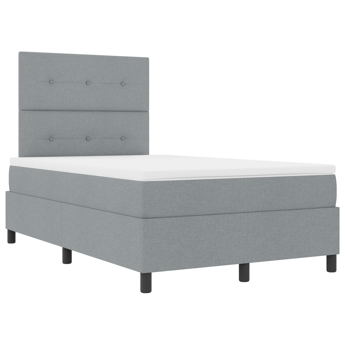Box Spring Seng Med Madras Lysegrå 120X200 Cm Stof
