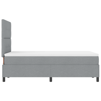Box Spring Seng Med Madras Lysegrå 120X200 Cm Stof