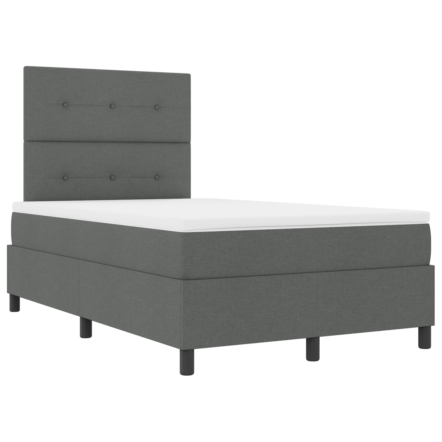Box Spring Seng Med Madras Mørkegrå 120 X 200 Cm Stof