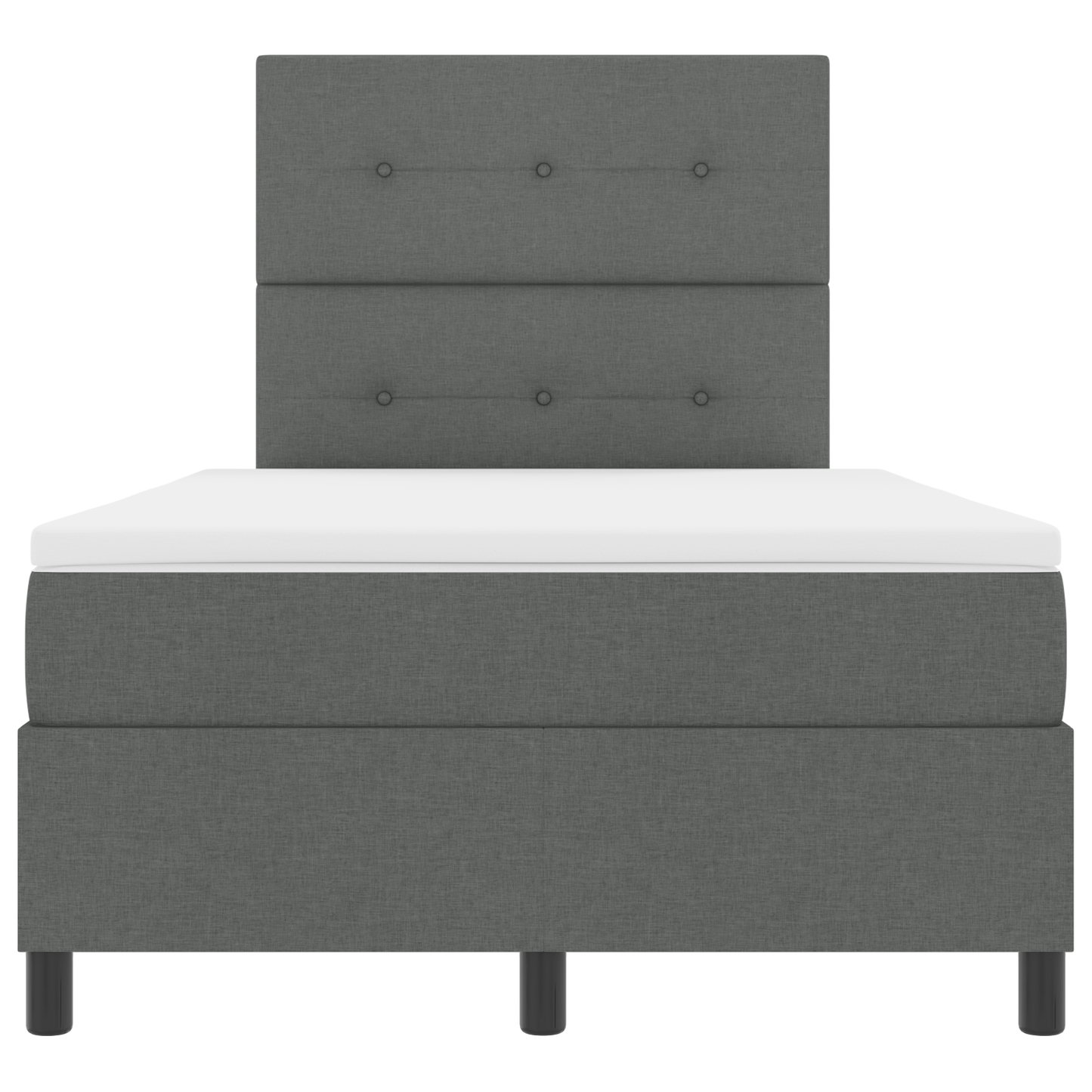 Box Spring Seng Med Madras Mørkegrå 120 X 200 Cm Stof
