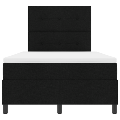 Box Spring Seng Med Madras Sort 120 X 200 Cm Stof