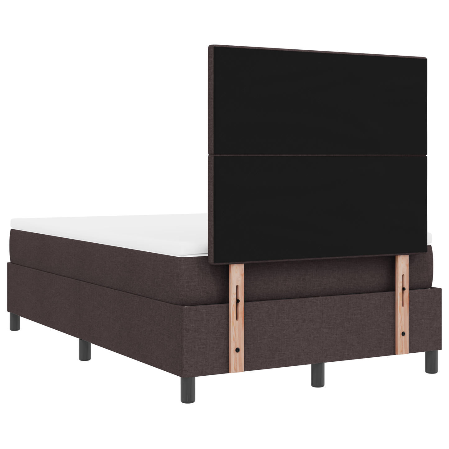 Box Spring Seng Med Madras Mørkebrun 120 X 200 Cm Stof