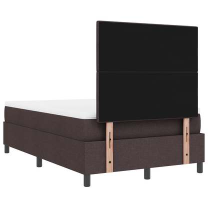 Box Spring Seng Med Madras Mørkebrun 120 X 200 Cm Stof