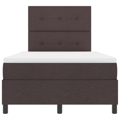 Box Spring Seng Med Madras Mørkebrun 120 X 200 Cm Stof