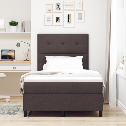 Box Spring Seng Med Madras Mørkebrun 120 X 200 Cm Stof