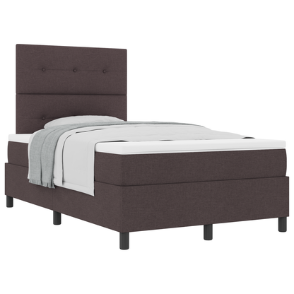 Box Spring Seng Med Madras Mørkebrun 120 X 200 Cm Stof