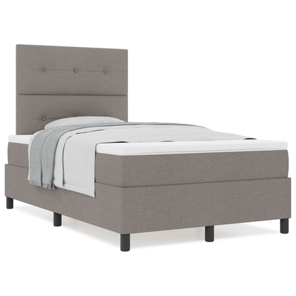 Box Spring Seng Med Madras Gråbrun 120 X 200 Cm Stof