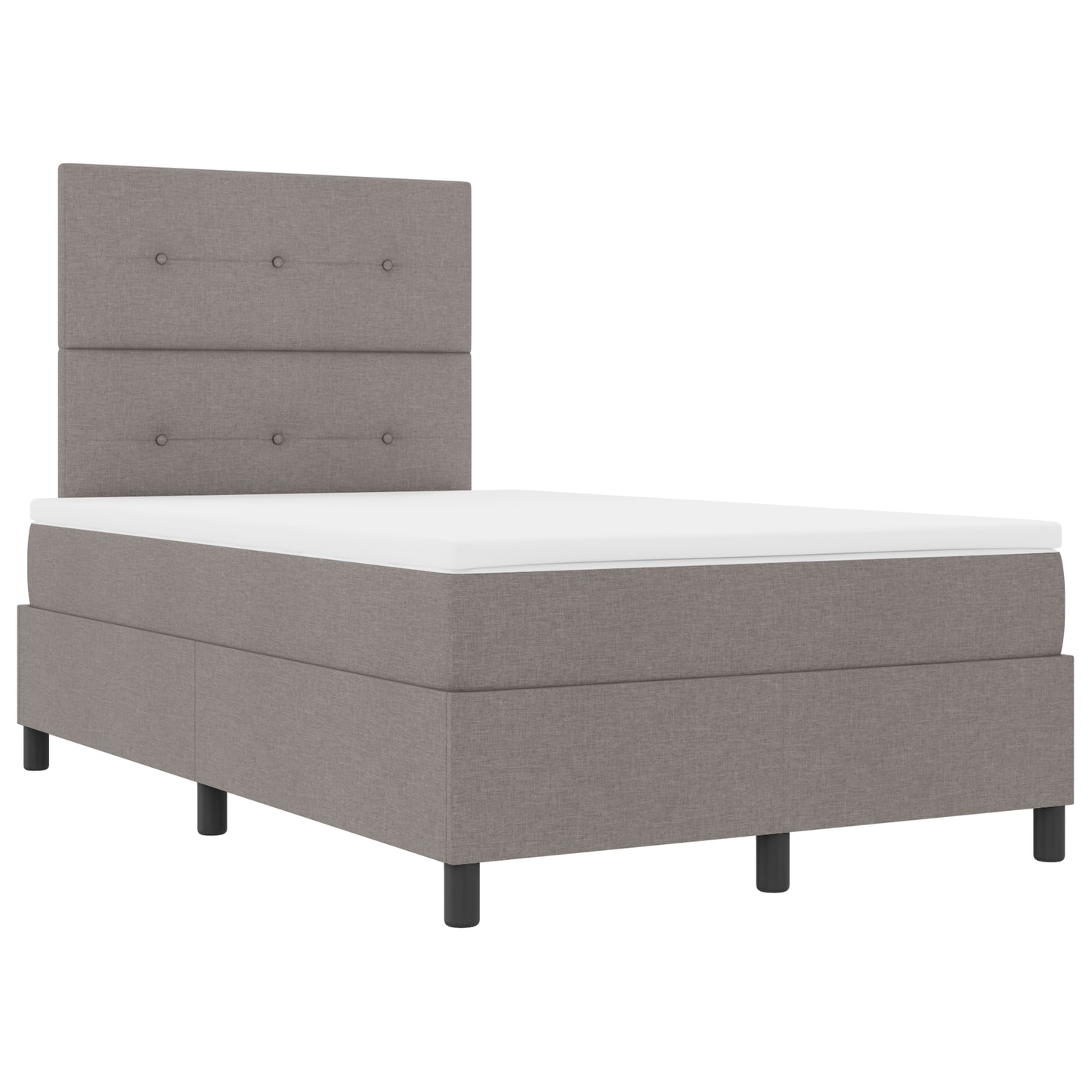 Box Spring Seng Med Madras Gråbrun 120 X 200 Cm Stof