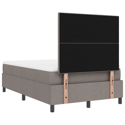 Box Spring Seng Med Madras Gråbrun 120 X 200 Cm Stof