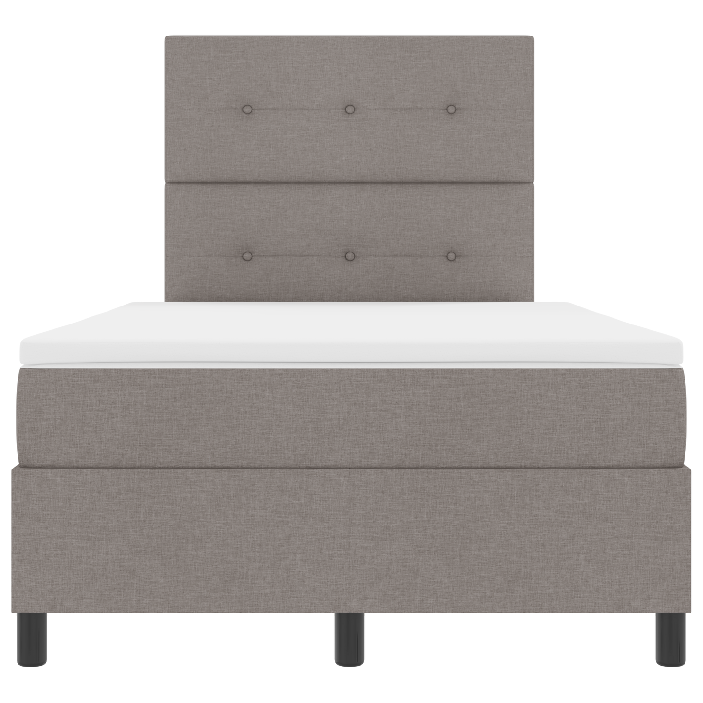 Box Spring Seng Med Madras Gråbrun 120 X 200 Cm Stof