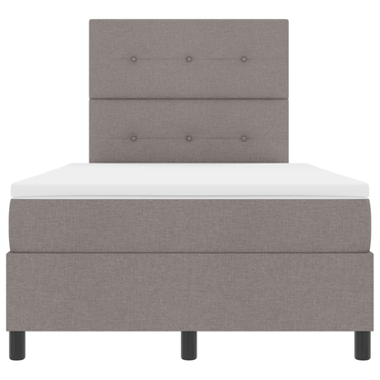 Box Spring Seng Med Madras Gråbrun 120 X 200 Cm Stof
