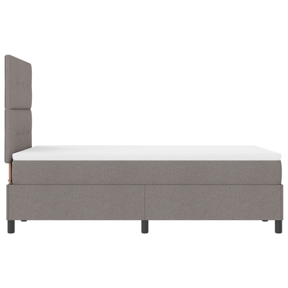 Box Spring Seng Med Madras Gråbrun 120 X 200 Cm Stof