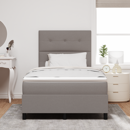 Box Spring Seng Med Madras Gråbrun 120 X 200 Cm Stof