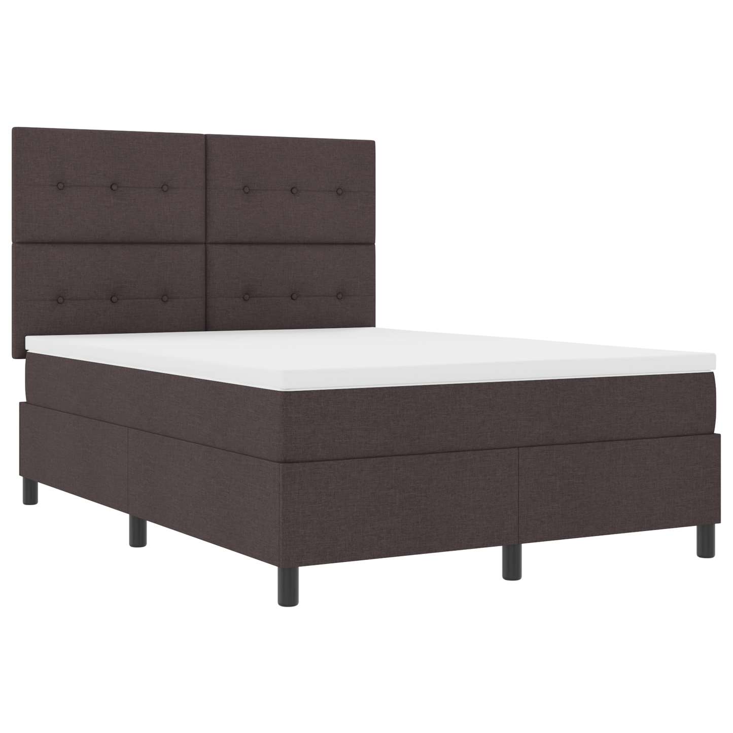 Box Spring Seng Med Madras Mørkebrun 140 X 190 Cm Stof