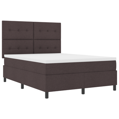 Box Spring Seng Med Madras Mørkebrun 140 X 190 Cm Stof