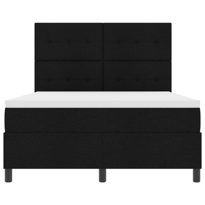 Box Spring Seng Med Madras Sort 140 X 200 Cm Stof