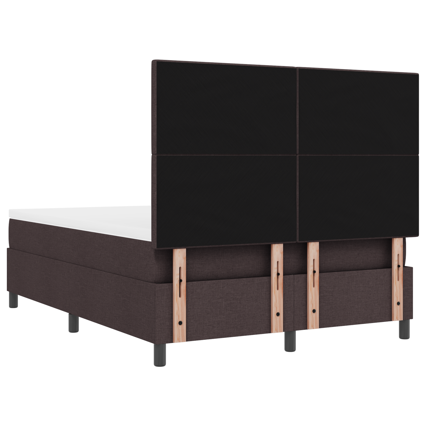 Box Spring Seng Med Madras Mørkebrun 140 X 200 Cm Stof