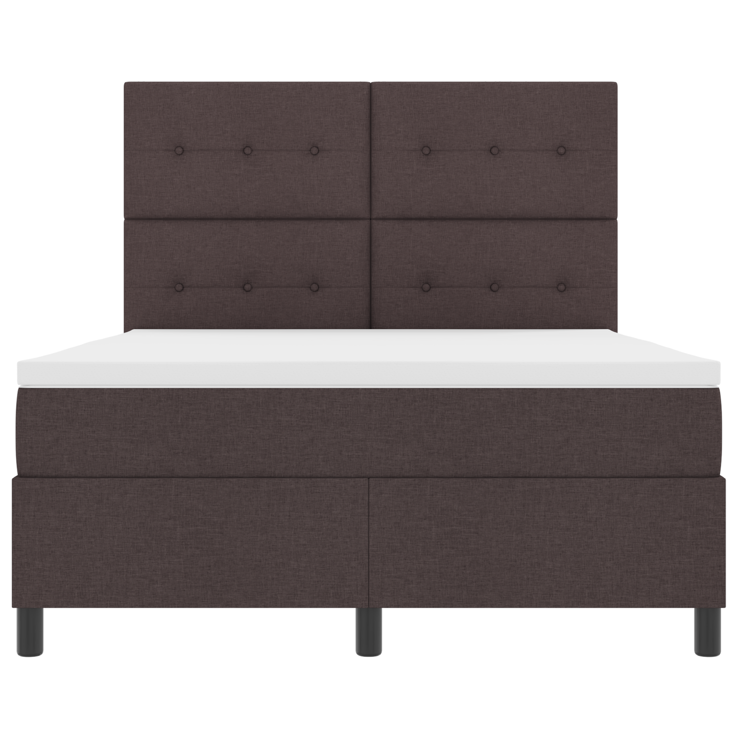 Box Spring Seng Med Madras Mørkebrun 140 X 200 Cm Stof