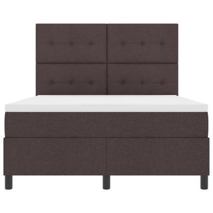 Box Spring Seng Med Madras Mørkebrun 140 X 200 Cm Stof