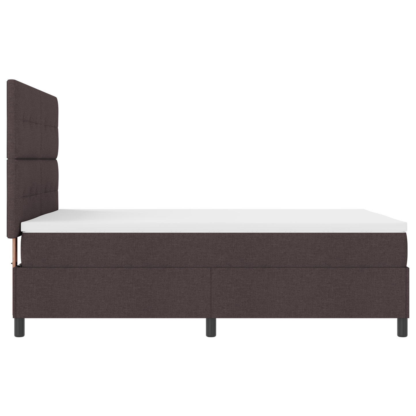 Box Spring Seng Med Madras Mørkebrun 140 X 200 Cm Stof