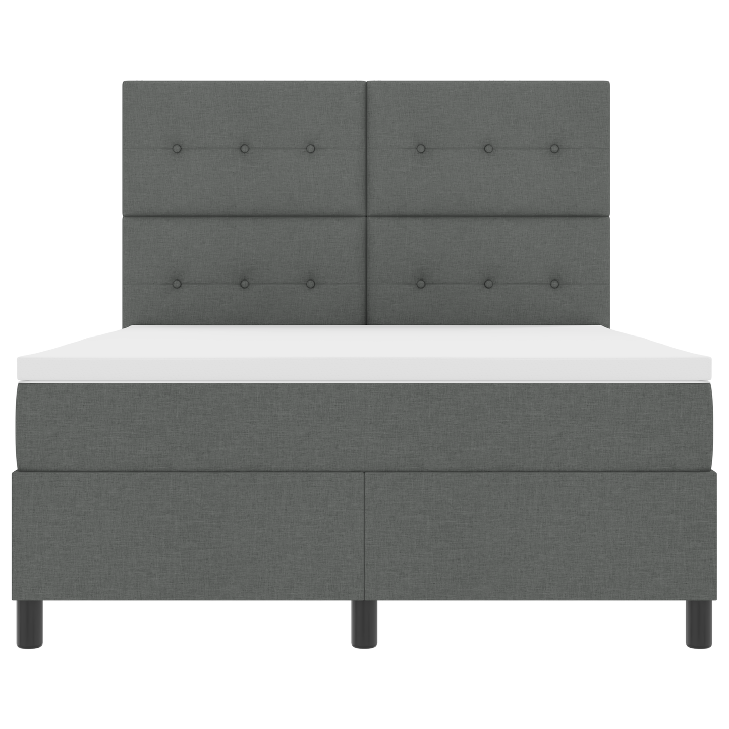 Box Spring Seng Med Madras Mørkegrå 160 X 200 Cm Stof