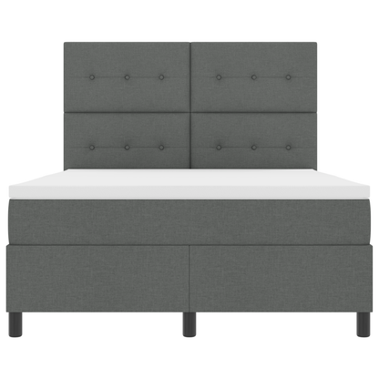 Box Spring Seng Med Madras Mørkegrå 160 X 200 Cm Stof