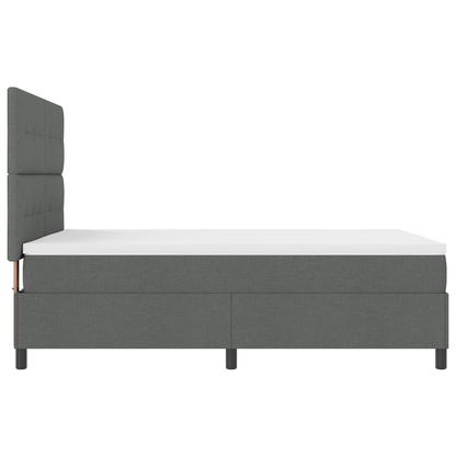 Box Spring Seng Med Madras Mørkegrå 160 X 200 Cm Stof