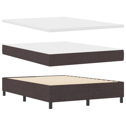 Box Spring Seng Med Madras Mørkebrun 160 X 200 Cm Stof