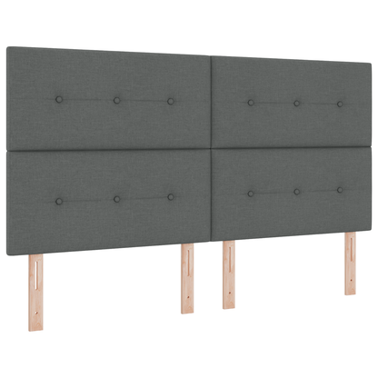 Box Spring Seng Med Madras Mørkegrå 180 X 200 Cm Stof