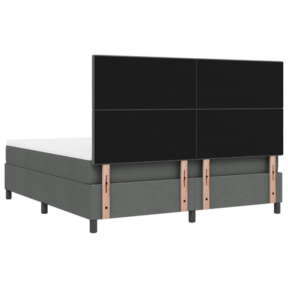 Box Spring Seng Med Madras Mørkegrå 180 X 200 Cm Stof