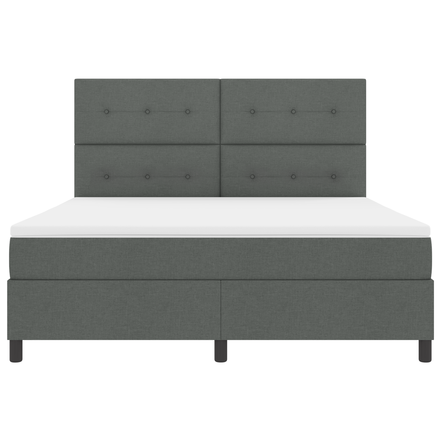 Box Spring Seng Med Madras Mørkegrå 180 X 200 Cm Stof