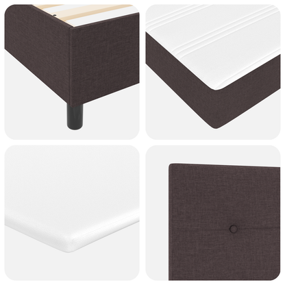 Box Spring Seng Med Madras Mørkebrun 180 X 200 Cm Stof