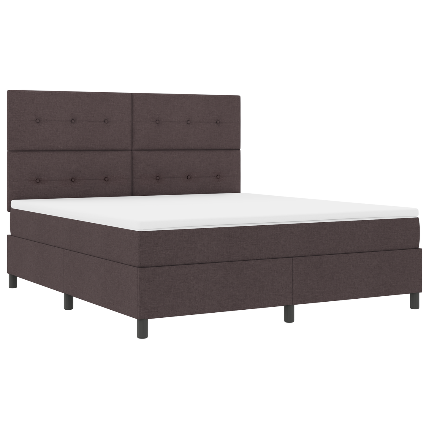 Box Spring Seng Med Madras Mørkebrun 180 X 200 Cm Stof