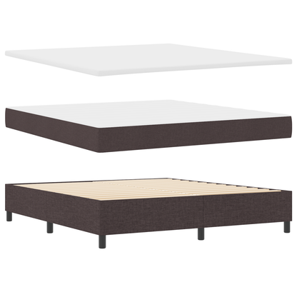 Box Spring Seng Med Madras Mørkebrun 180 X 200 Cm Stof