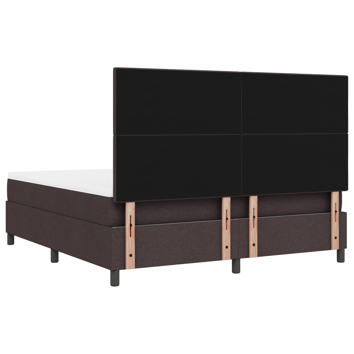 Box Spring Seng Med Madras Mørkebrun 180 X 200 Cm Stof