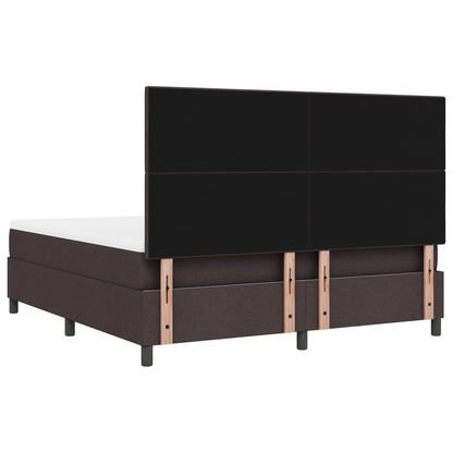 Box Spring Seng Med Madras Mørkebrun 180 X 200 Cm Stof