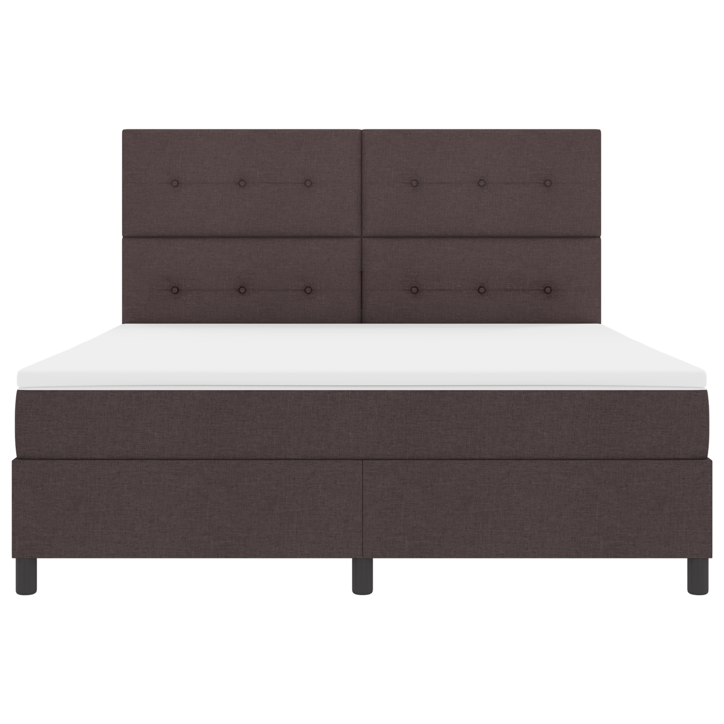 Box Spring Seng Med Madras Mørkebrun 180 X 200 Cm Stof