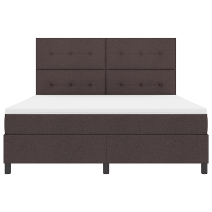 Box Spring Seng Med Madras Mørkebrun 180 X 200 Cm Stof