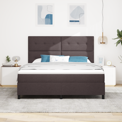 Box Spring Seng Med Madras Mørkebrun 180 X 200 Cm Stof