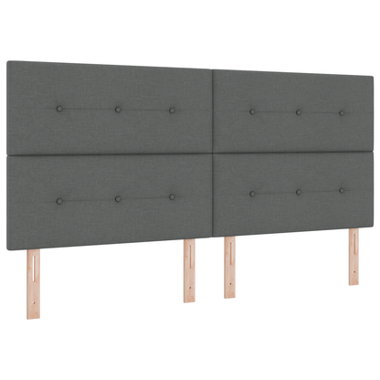Box Spring Seng Med Madras Mørkegrå 200 X 200 Cm Stof
