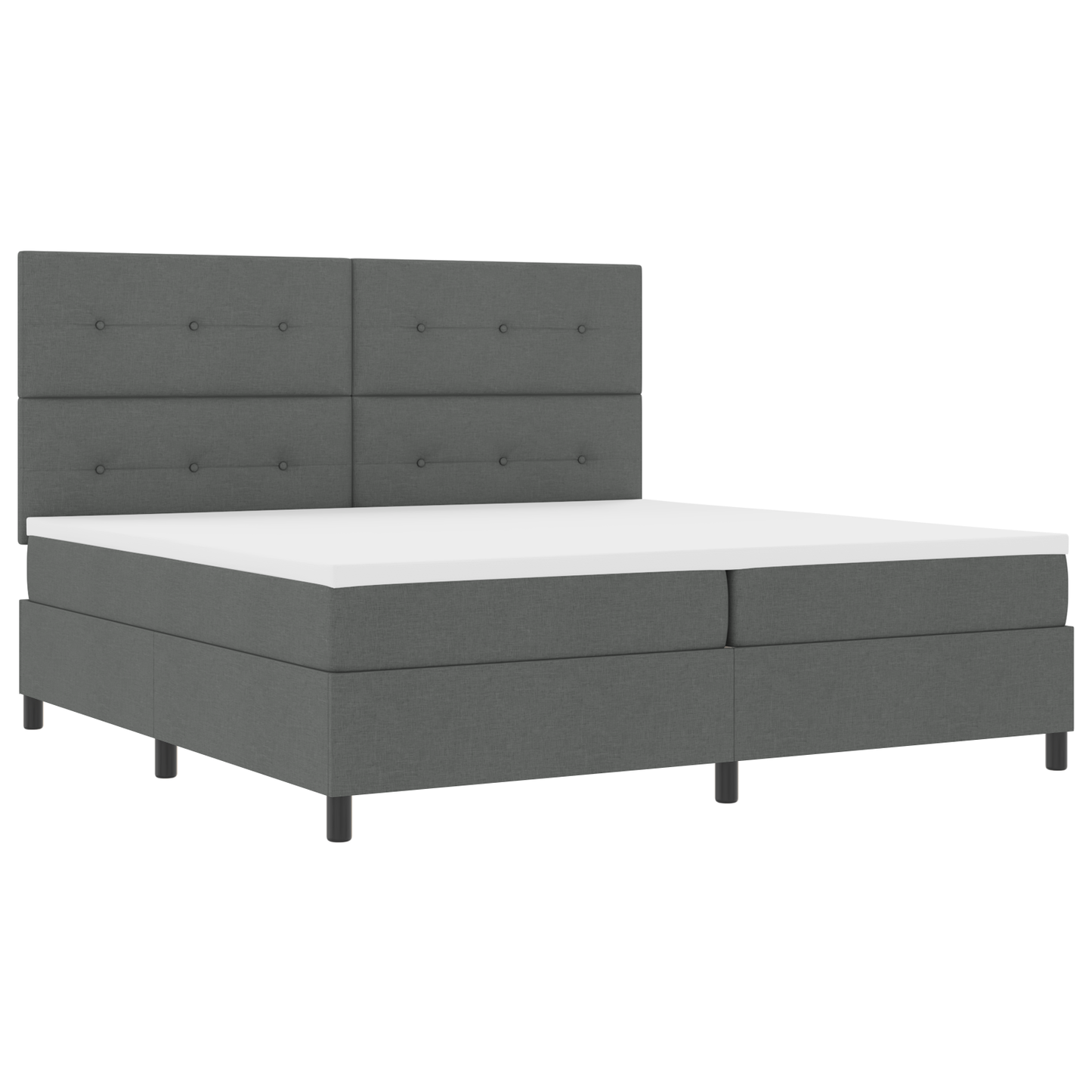 Box Spring Seng Med Madras Mørkegrå 200 X 200 Cm Stof