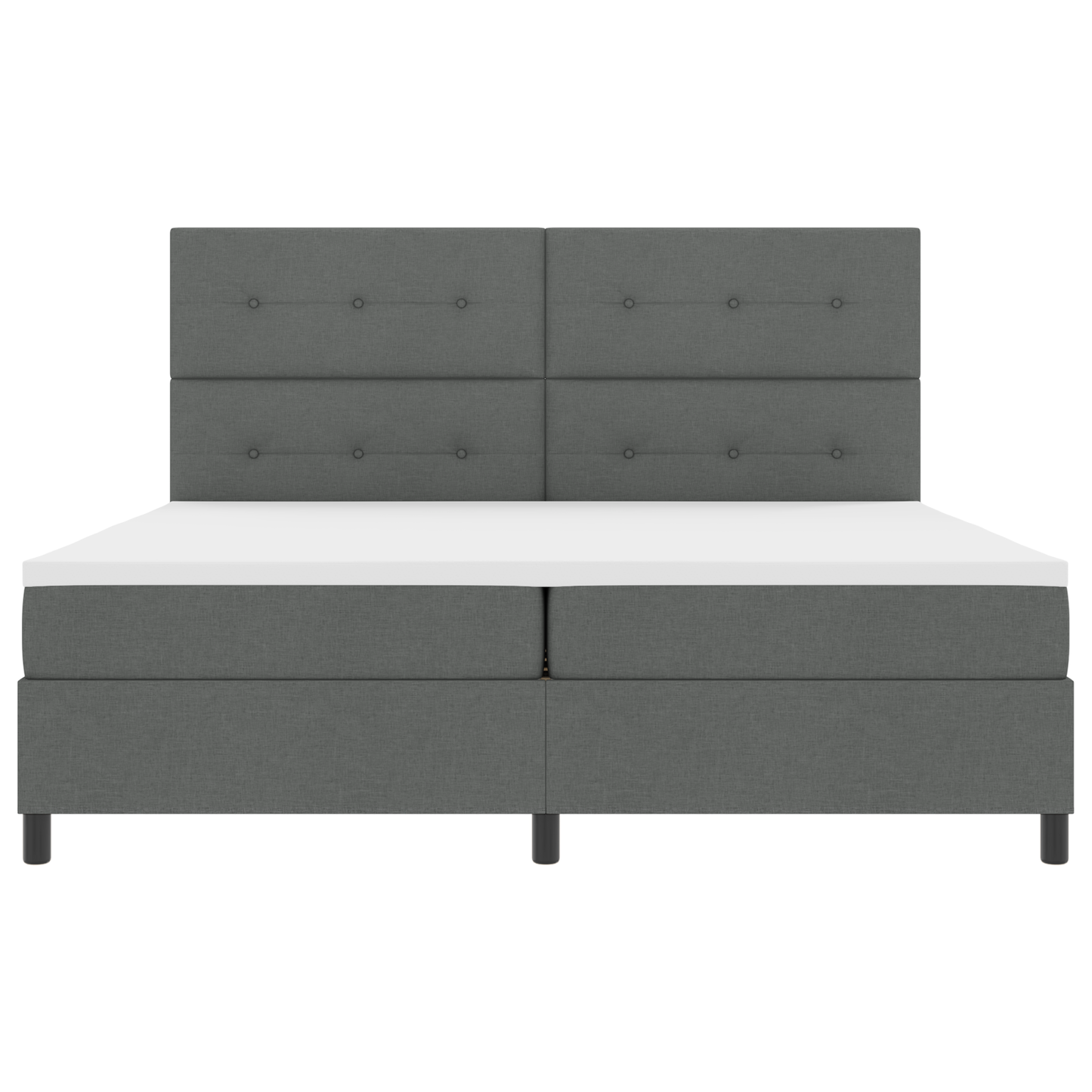 Box Spring Seng Med Madras Mørkegrå 200 X 200 Cm Stof