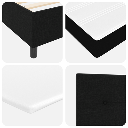 Box Spring Seng Med Madras Sort 200 X 200 Cm Stof