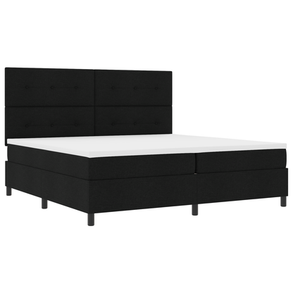 Box Spring Seng Med Madras Sort 200 X 200 Cm Stof