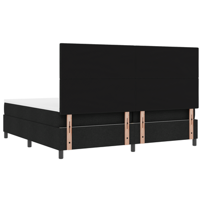 Box Spring Seng Med Madras Sort 200 X 200 Cm Stof