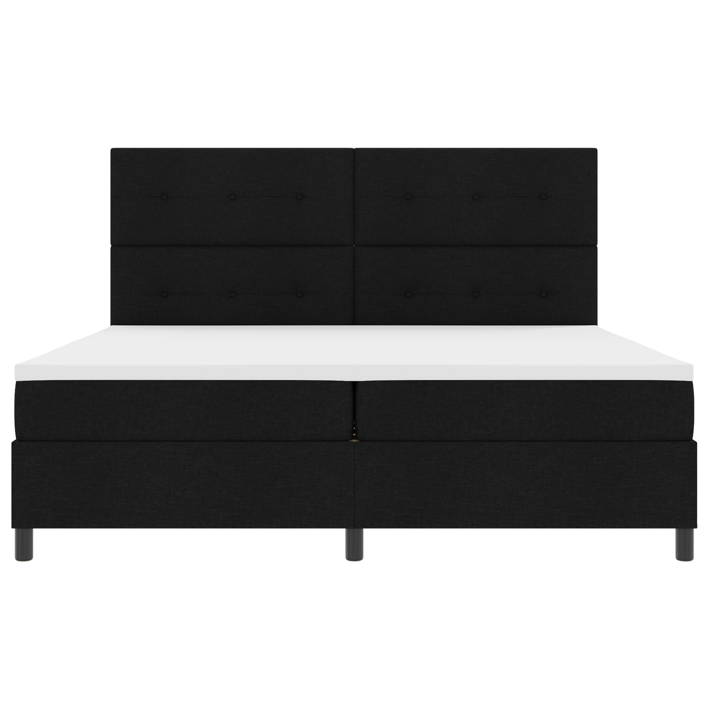 Box Spring Seng Med Madras Sort 200 X 200 Cm Stof