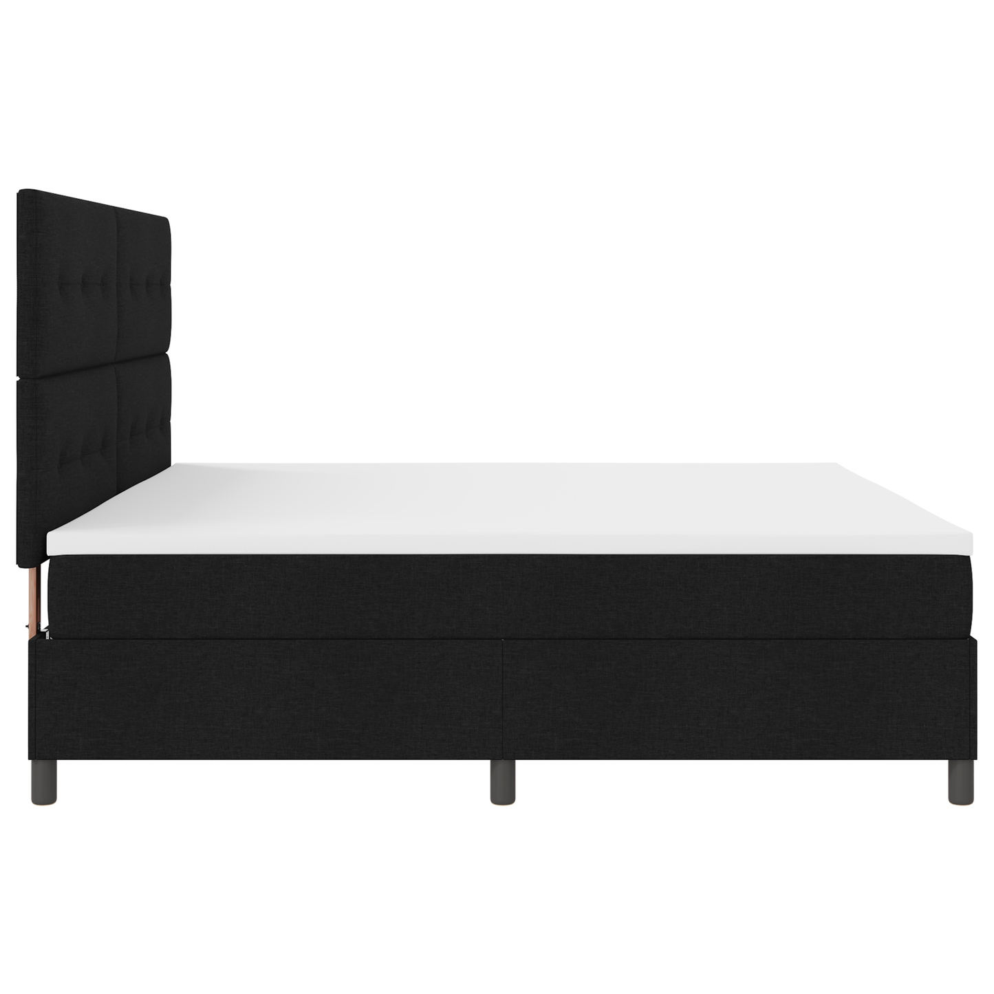Box Spring Seng Med Madras Sort 200 X 200 Cm Stof
